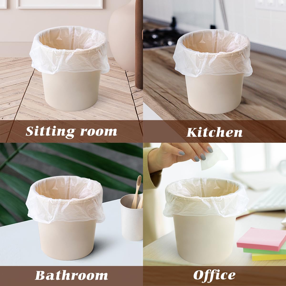 0.5 Gallon Mini Strong Trash Bags Garbage Bags, Tiny Bathroom Trash Can Liners by Teivio, Small Plastic Bags for Desktop Trash Bin/Dog/Poop Car, Fit 2 Liters or Less Can (220 Counts, Clear)