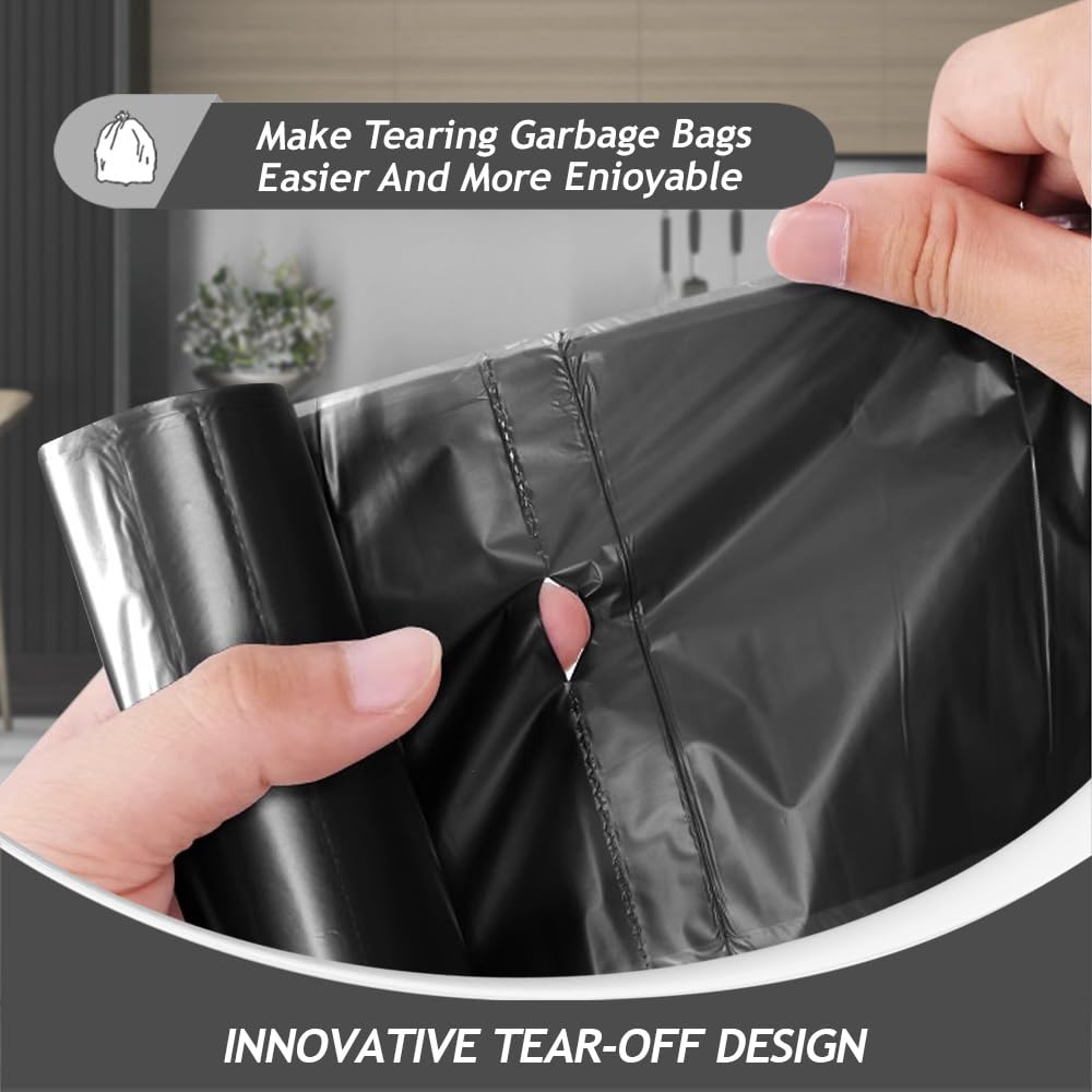 0.5 Gallon Mini Strong Trash Bags Garbage Bags, Tiny Bathroom Trash Can Liners by Teivio, Small Plastic Bags for Desktop Trash Bin/Dog/Poop Car, Fit 2 Liters or Less Can (220 Counts, Black)